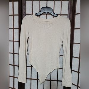 Abercrombie & Fitch cozy collection cream bodysuit
